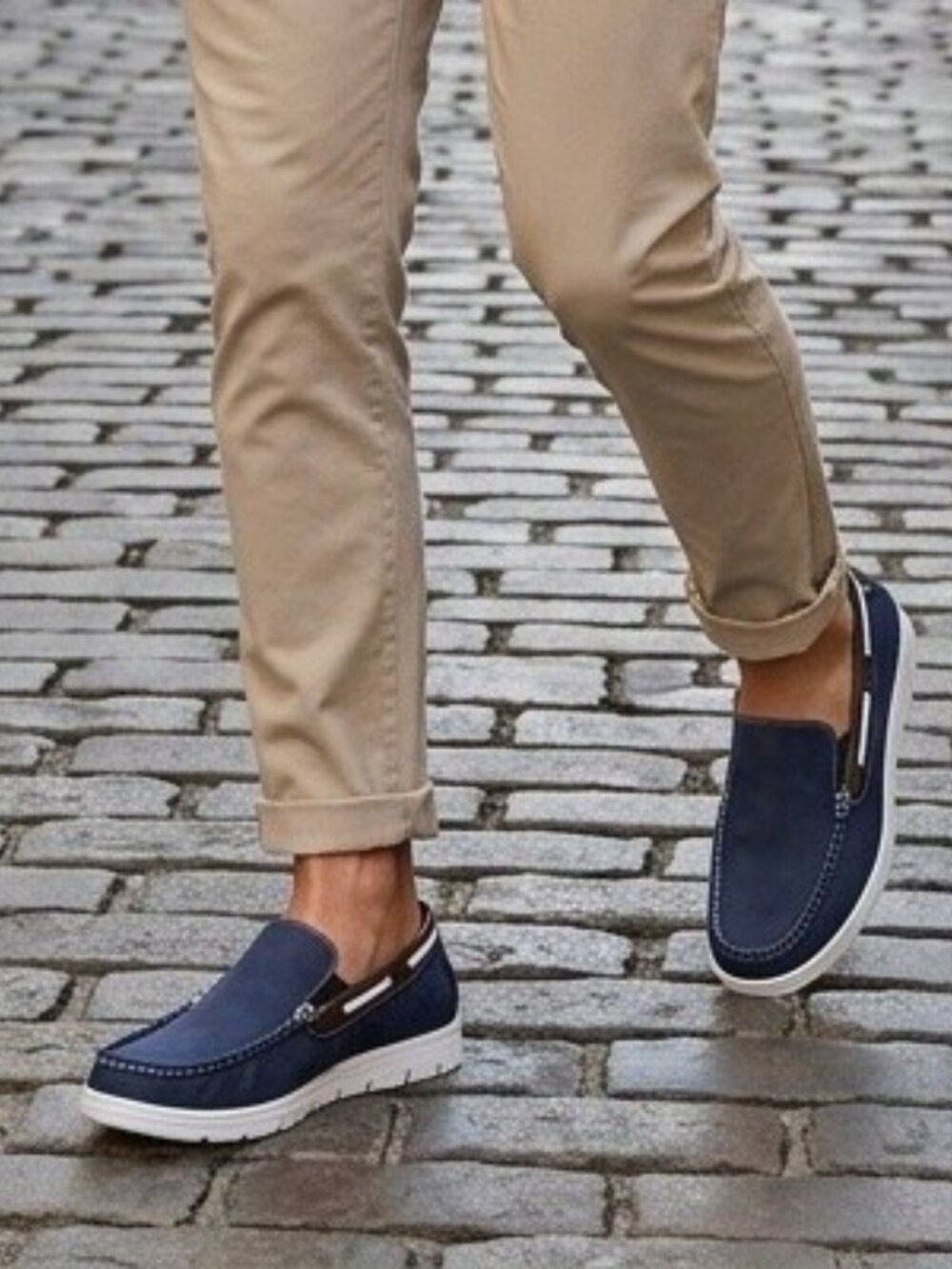 Men's Moccasins Driving Comfort Slip on Loafers Boat Shoes Navy Size 9-12